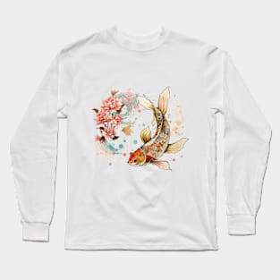 Japanese Koi Sakura Long Sleeve T-Shirt